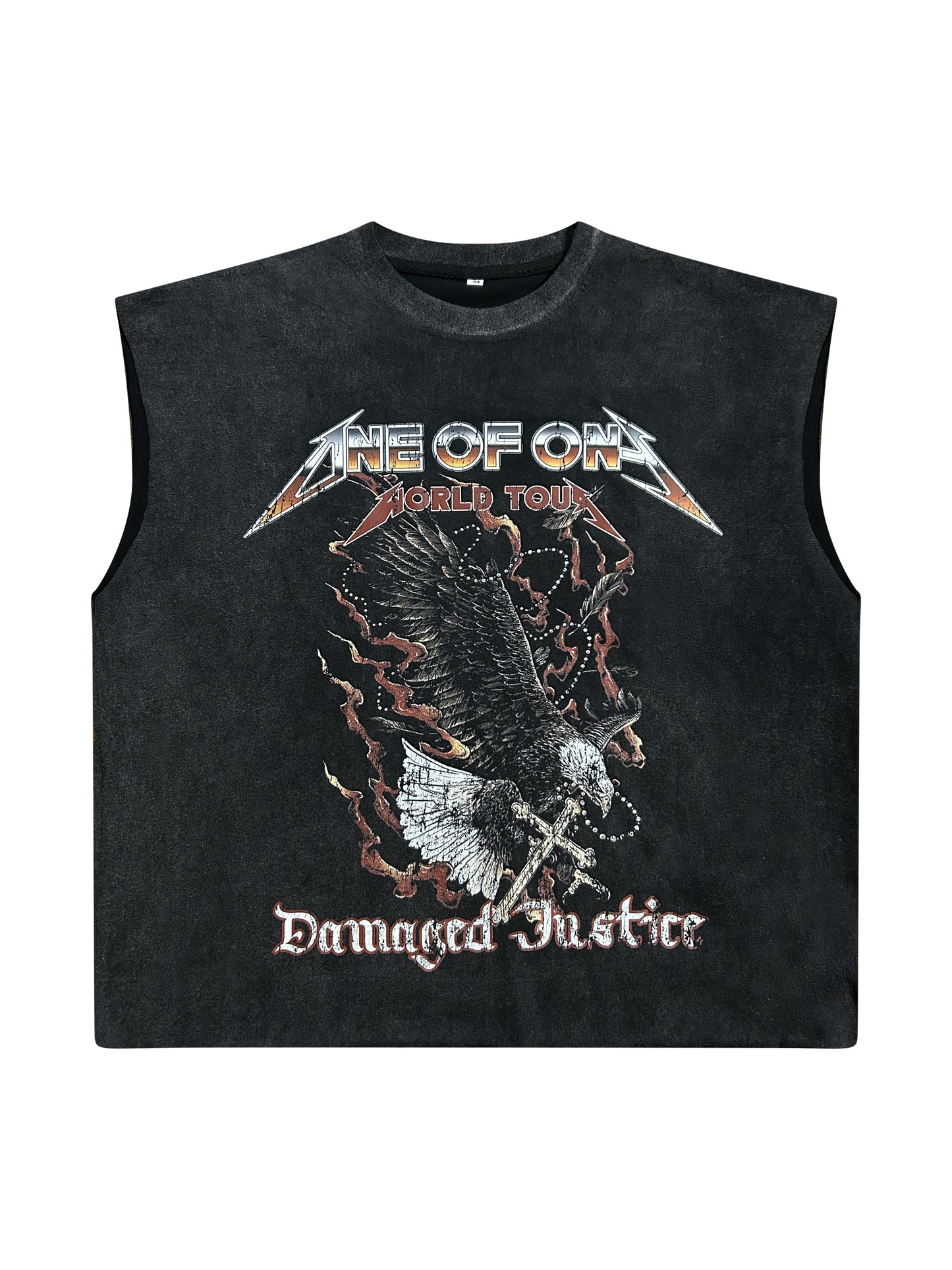 VINTAGE ROCK TEE- WASHED BLK