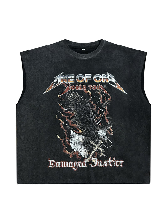 VINTAGE ROCK TEE- WASHED BLK